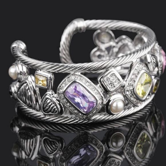 Crystal Cable Wired Bangle Bracelet New - Picture 2 of 5